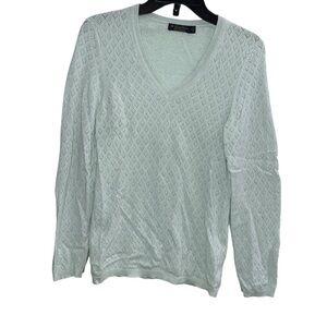 Brooks Brothers 100% Cashmere Mint Green Cashmere  Long Sleeve Sweater Medium